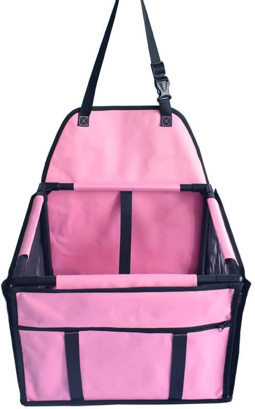 GoBuyer Waterproof Pet Dog Car Seat Booster Carrier with Seat Belt Harness Restraint for Puppy Cat Travel (Paw)