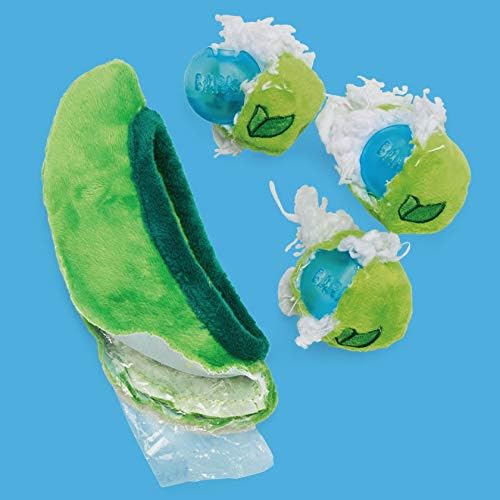 Barkbox 2 in 1 Interactive Plush Dog Toy - Rip and Reveal Toy for Dogs and Puppies - Stimulating Squeaky Pet Toys | Peas in a Pod (Small)