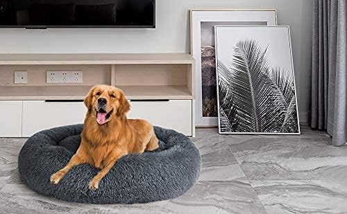 MFOX Calming Dog Bed Cat Bed Donut, Faux Fur | ObaPet