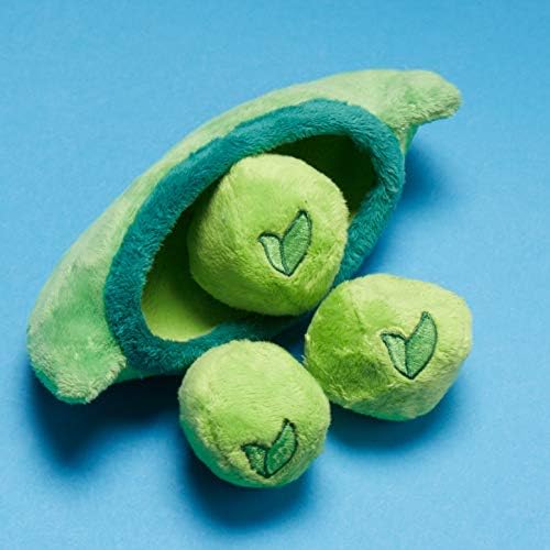 Barkbox 2 in 1 Interactive Plush Dog Toy - Rip and Reveal Toy for Dogs and Puppies - Stimulating Squeaky Pet Toys | Peas in a Pod (Small)