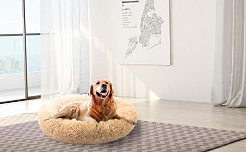 MFOX Calming Dog Bed Cat Bed Donut, Faux Fur | ObaPet