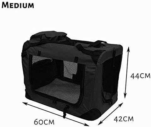Petbarn Portable Soft Fabric Pet Carrier Folding Dog Cat Puppy Travel Transport Bag (Medium, Grey)