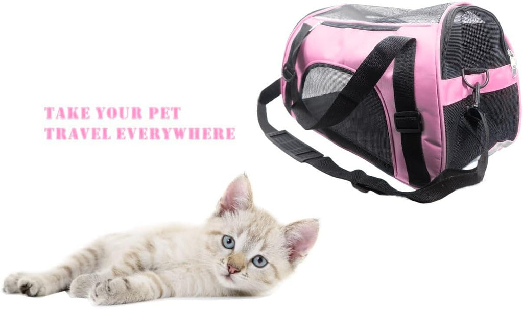 ZvoanSem Pet Carrier Bag,Small Cat Carrier Kitten Puppy little Dog Carrier for Travel Airline Approved Small Animal (Small, Blue)