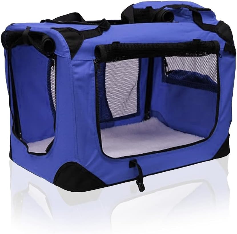 Petbarn Portable Soft Fabric Pet Carrier Folding Dog Cat Puppy Travel Transport Bag (Medium, Grey)