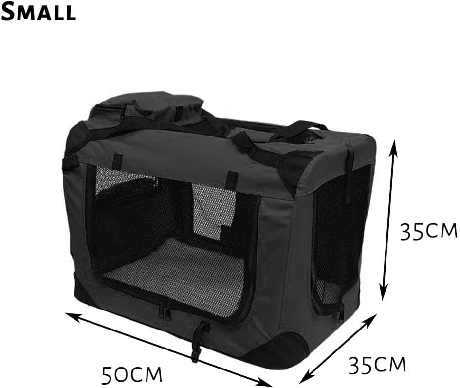 Petbarn Portable Soft Fabric Pet Carrier Folding Dog Cat Puppy Travel Transport Bag (Medium, Grey)