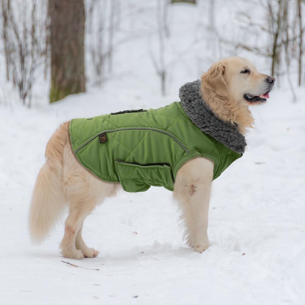EMUST Winter Dog Coats, Fleece Dog Apparel for Cold Weather, British Style Windproof Warm Dog Jacket for Small Dog Coats for Winter, Dark Blue, XS