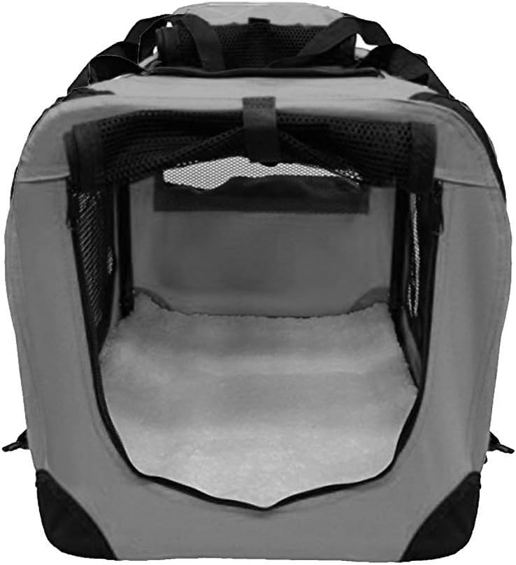 Petbarn Portable Soft Fabric Pet Carrier Folding Dog Cat Puppy Travel Transport Bag (Medium, Grey)