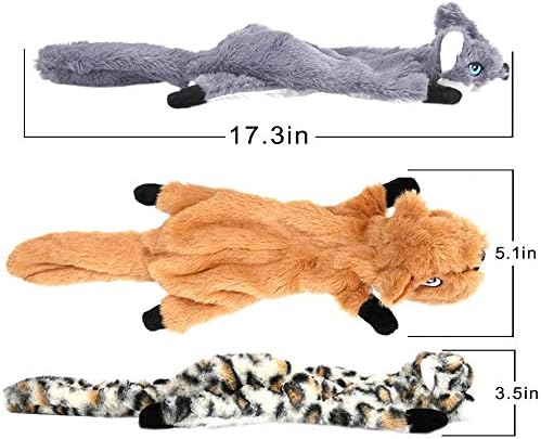 Newthinking No Stuffing Dog Toys, 5 Pack Squeaky Dog Toys, Soft Plush Dog Toys for Small Medium Large Dogs