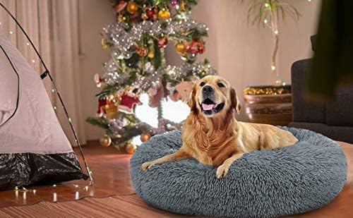 MFOX Calming Dog Bed Cat Bed Donut, Faux Fur | ObaPet