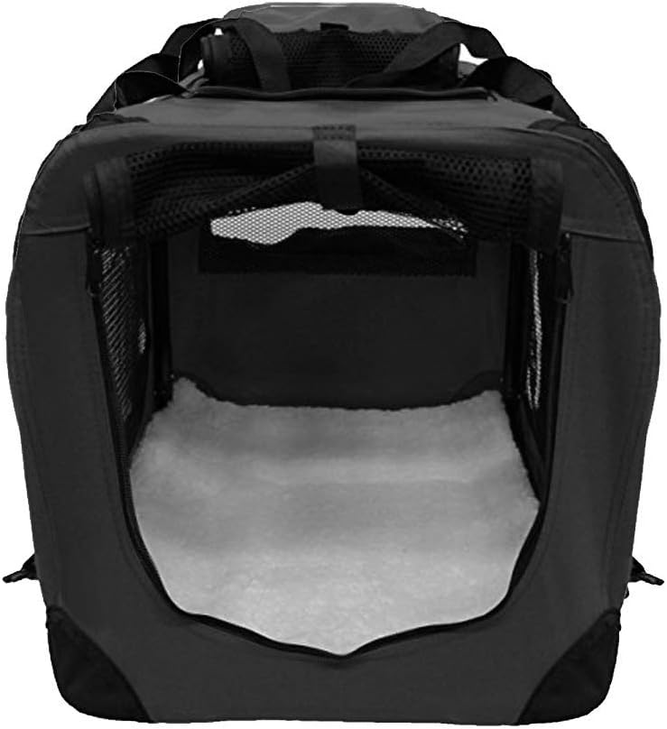 Petbarn Portable Soft Fabric Pet Carrier Folding Dog Cat Puppy Travel Transport Bag (Medium, Grey)