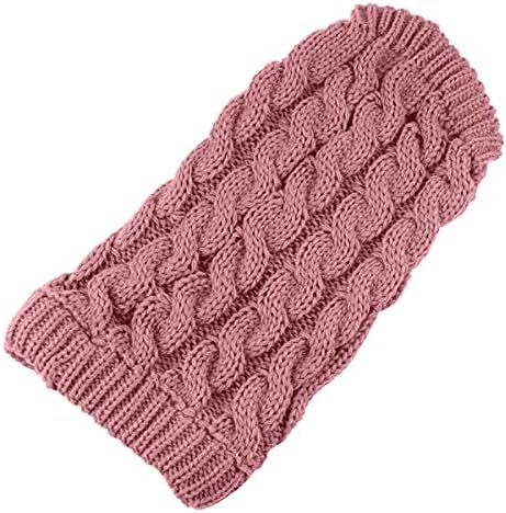 Pet Dog Turtleneck Knitting Sweater Coat Winter Warmer Thickening Pullover Knitwear Crochet Coat Clothes for Small Medium Large Dog Puppy Cat (M, Pink)