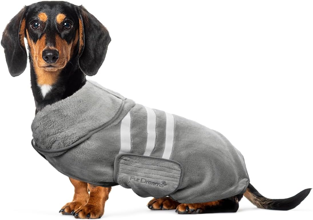 FurDreams Dog Robe - Super Absorbent & Quick-Drying Pet Towel, Soft Cozy Fabric for Comfortable Fit, Versatile Use for Home & On-The-Go Dog Bathrobe for Easy Grooming & Drying