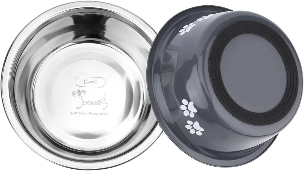 2 Pack Dog Bowls, Stainless Steel Dog Bowls with | ObaPet