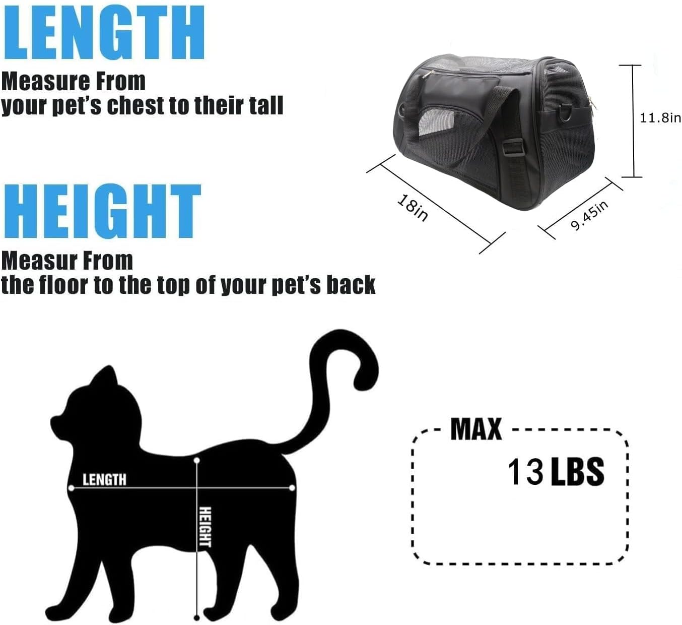 ZvoanSem Pet Carrier Bag,Small Cat Carrier Kitten Puppy little Dog Carrier for Travel Airline Approved Small Animal (Small, Blue)