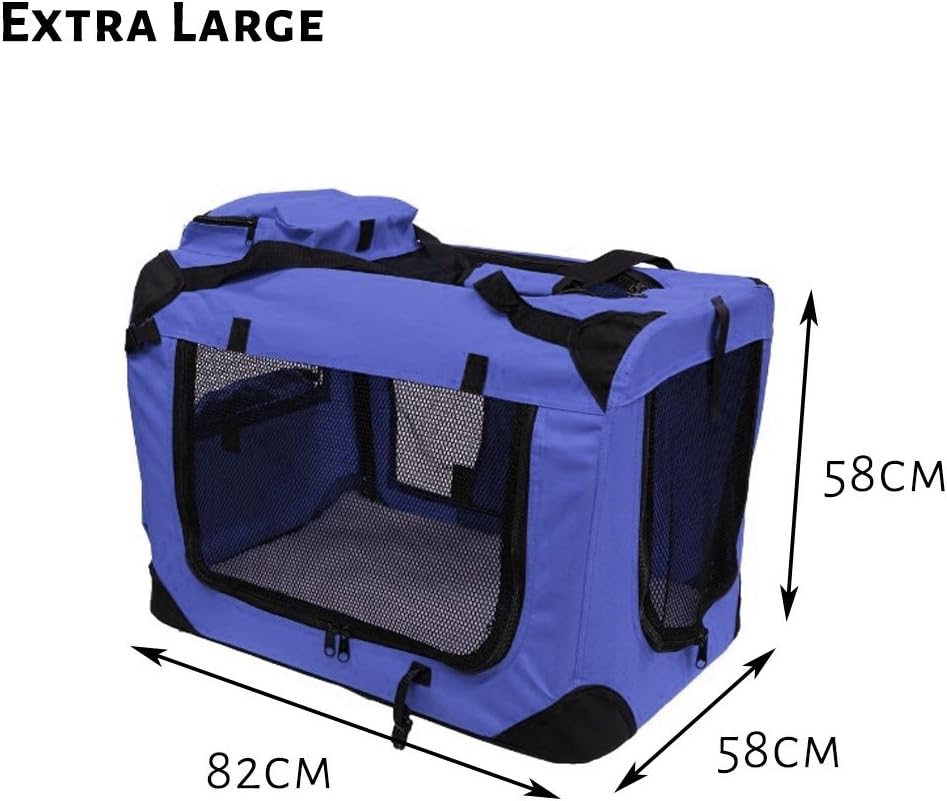 Petbarn Portable Soft Fabric Pet Carrier Folding Dog Cat Puppy Travel Transport Bag (Medium, Grey)