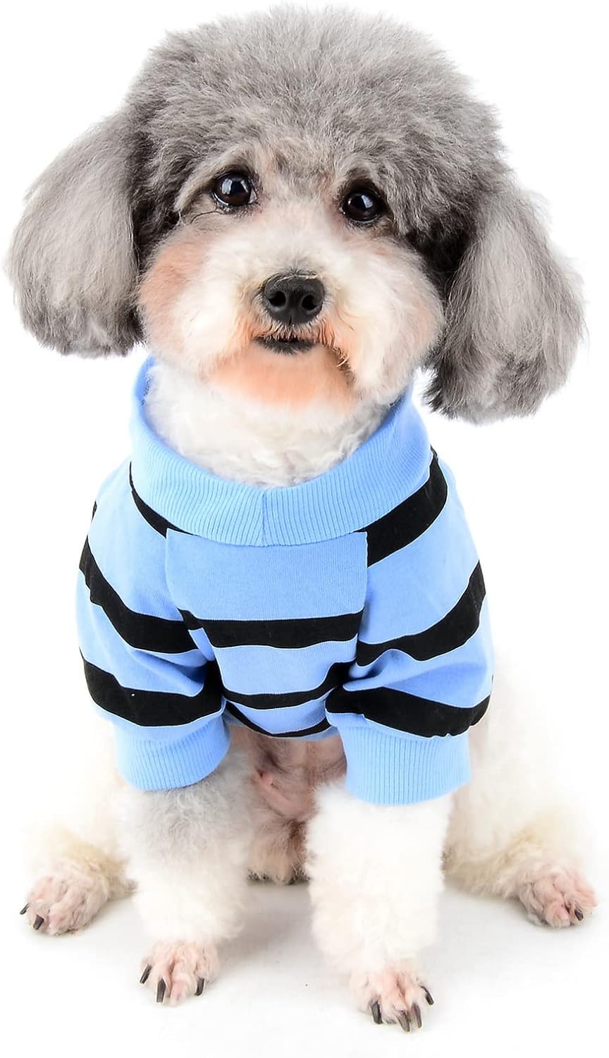 Zunea Dog Shirts for Small Dogs Summer Basic T-Shirt Striped Puppy Clothes Sequins Love Heart Sweatshirt Soft Cotton Short Sleeve Tee Shirt Pet Girl Boy Clothing Pullover Chihuahua Apparel Gray S