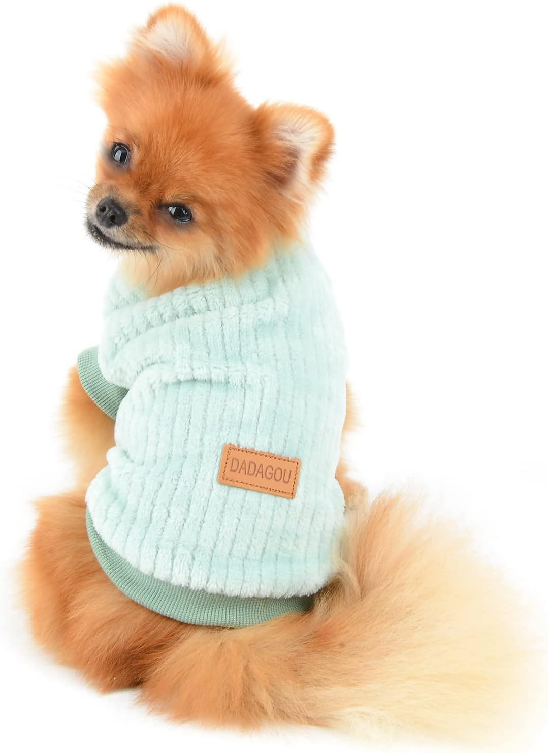 SMALLLEE_LUCKY_STORE Pet Ribbed Fleece Jumpers Pullover Sweatshirt for Small Dogs Cat,Puppy Yorkie Chihuahua Warm Sweater Winter Clothes
