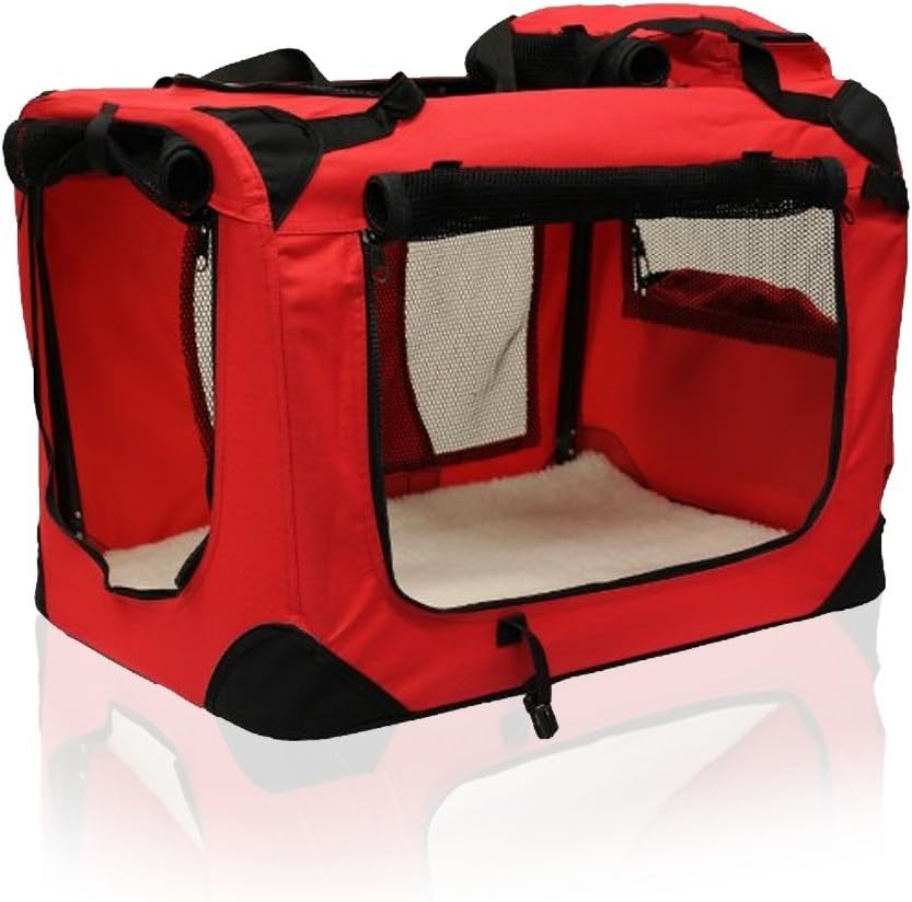 Petbarn Portable Soft Fabric Pet Carrier Folding Dog Cat Puppy Travel Transport Bag (Medium, Grey)