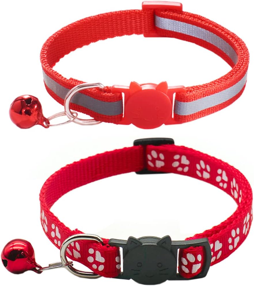 Qinao 2Pack Cat Collars Quick Release Reflective | ObaPet