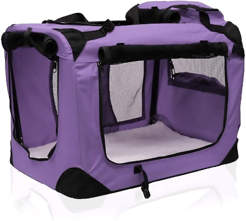 Petbarn Portable Soft Fabric Pet Carrier Folding Dog Cat Puppy Travel Transport Bag (Medium, Grey)