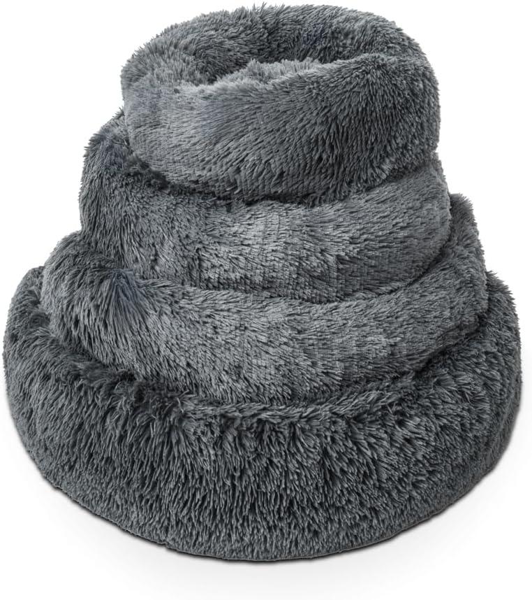Woof & Whiskers Donut Beds For Dogs Grey Dog Bed | ObaPet