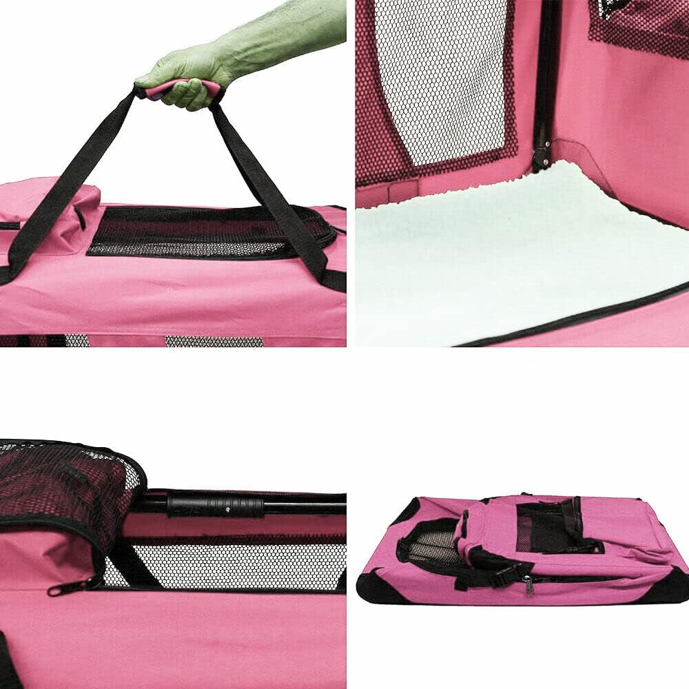 Petbarn Portable Soft Fabric Pet Carrier Folding Dog Cat Puppy Travel Transport Bag (Medium, Grey)