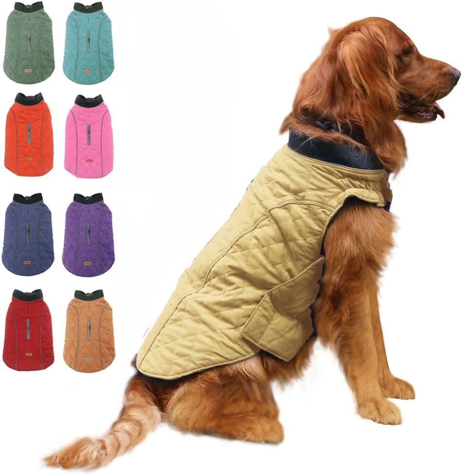 EMUST Winter Dog Coats, Fleece Dog Apparel for Cold Weather, British Style Windproof Warm Dog Jacket for Small Dog Coats for Winter, Dark Blue, XS
