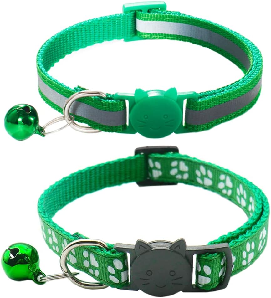 Qinao 2Pack Cat Collars Quick Release Reflective | ObaPet