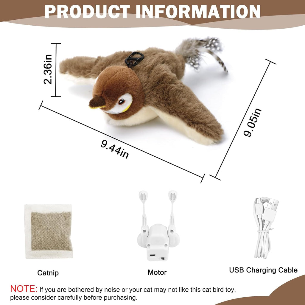 Nepfaivy Cat Toys Flapping Bird | ObaPet