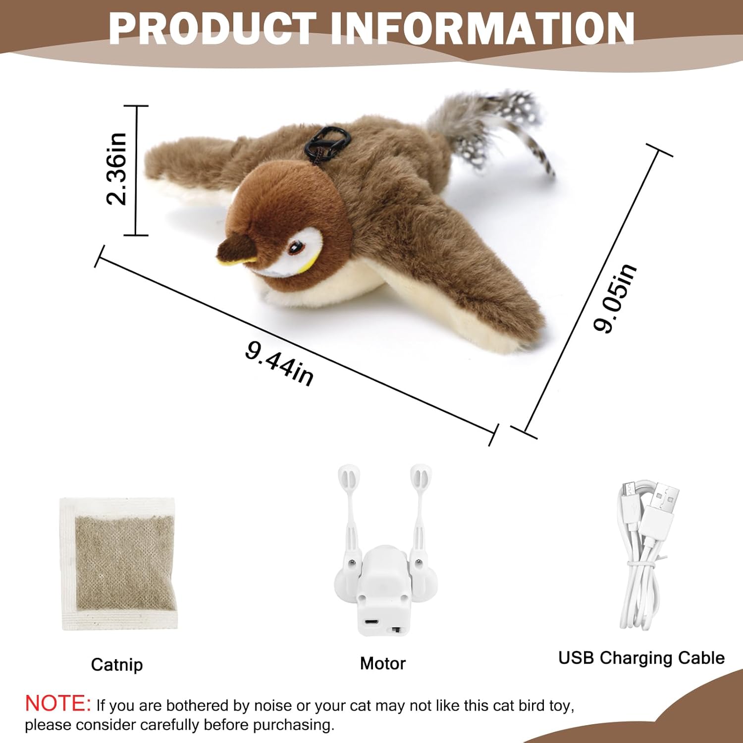 Nepfaivy Cat Toys Flapping Bird | ObaPet