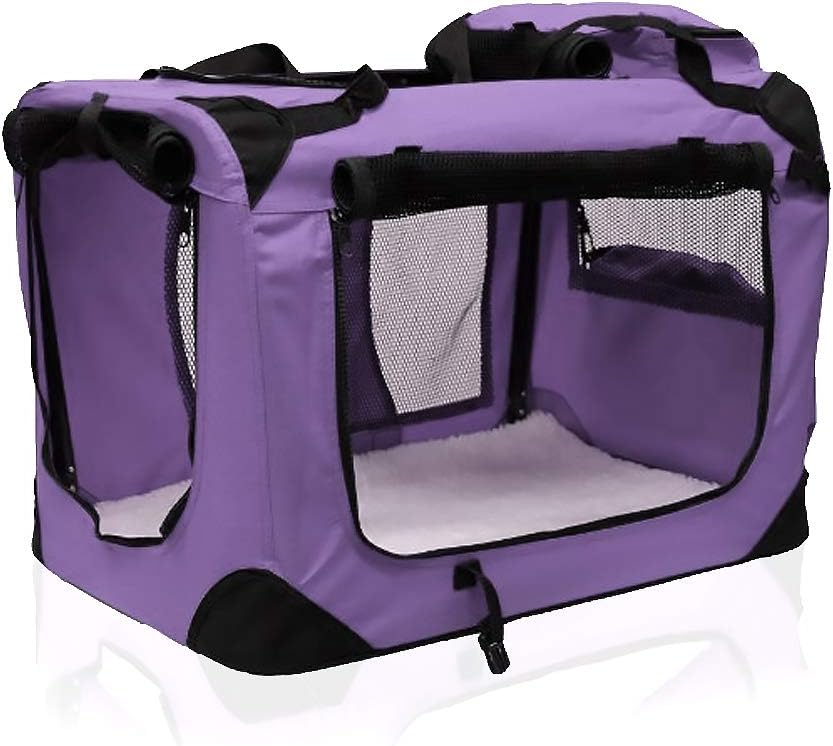 Petbarn Portable Soft Fabric Pet Carrier Folding Dog Cat Puppy Travel Transport Bag (Medium, Grey)