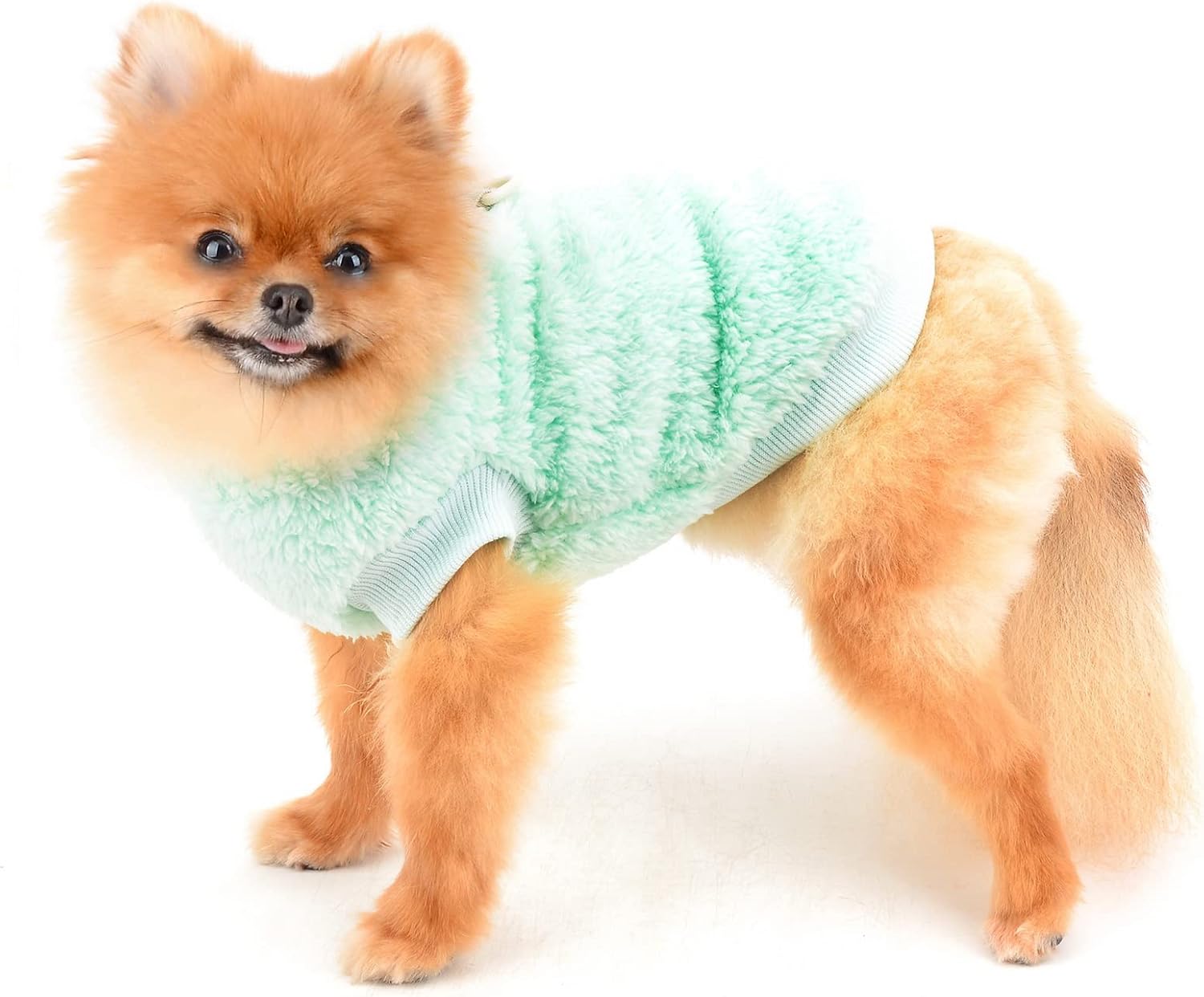 SMALLLEE_LUCKY_STORE Pet Sherpa Fleece Jumper Vest Sweaters Turtleneck Pullover with D-ring Soft Sweatshirt for Small Dogs Cat Puppy Boy Girl Yorkie Chihuahua Warm Fall Winter Clothes,Pink,S
