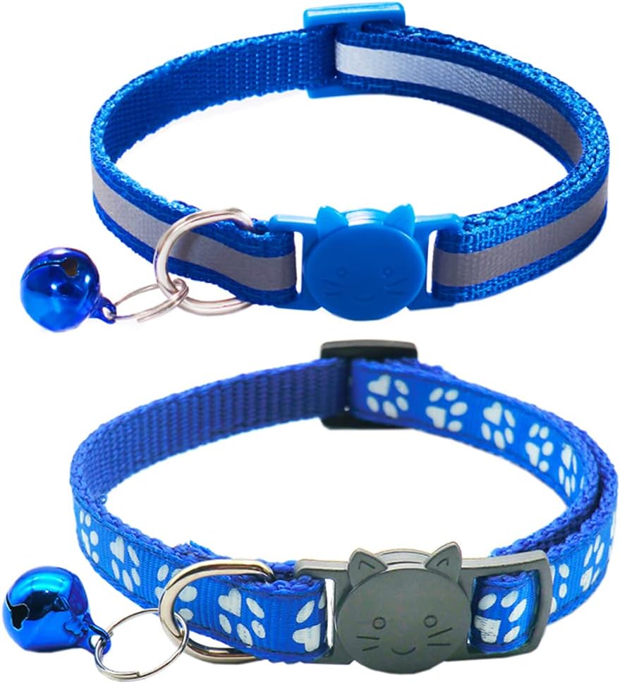 Qinao 2Pack Cat Collars Quick Release Reflective | ObaPet