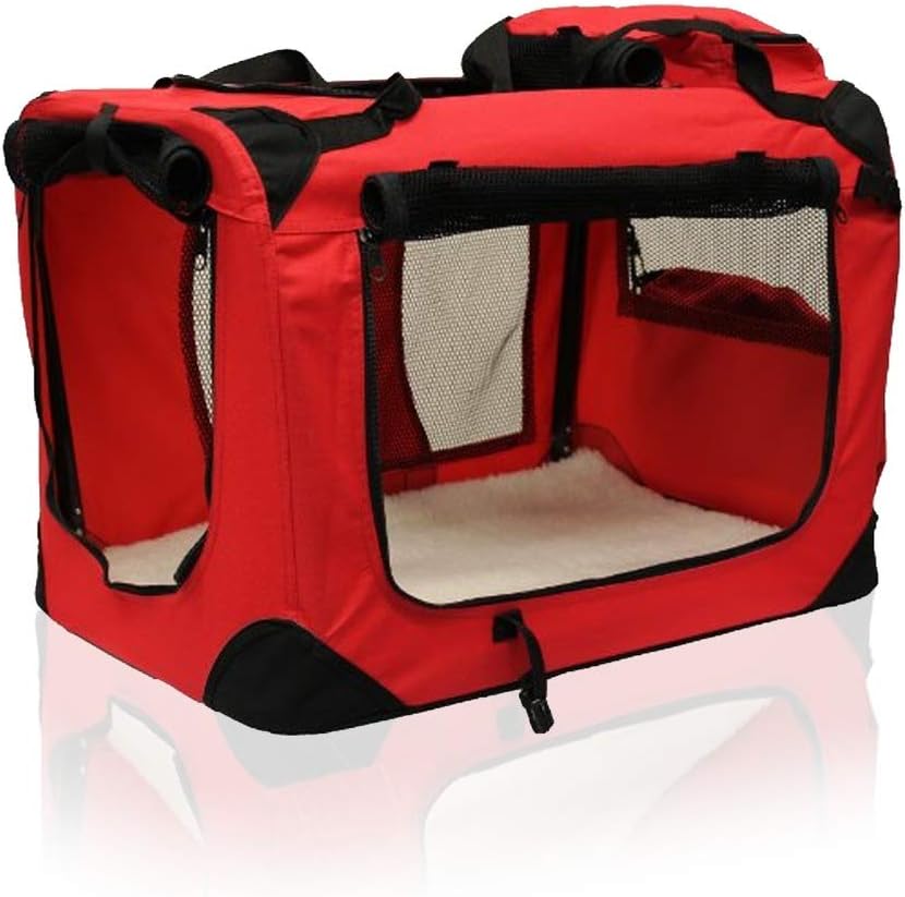 Petbarn Portable Soft Fabric Pet Carrier Folding Dog Cat Puppy Travel Transport Bag (Medium, Grey)