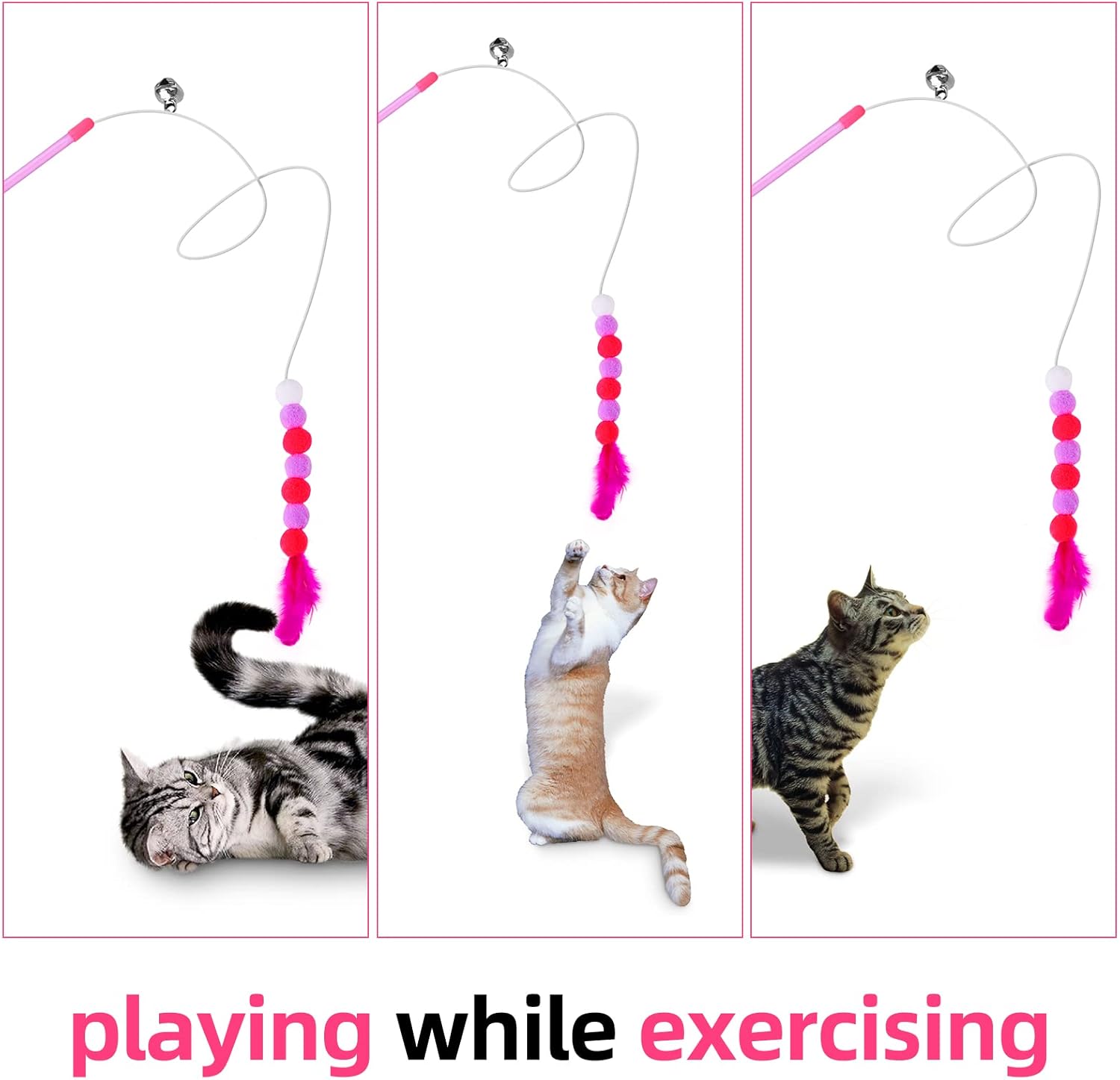cobee Cat Feather Toys, Soft Cat Wand Toy with | ObaPet
