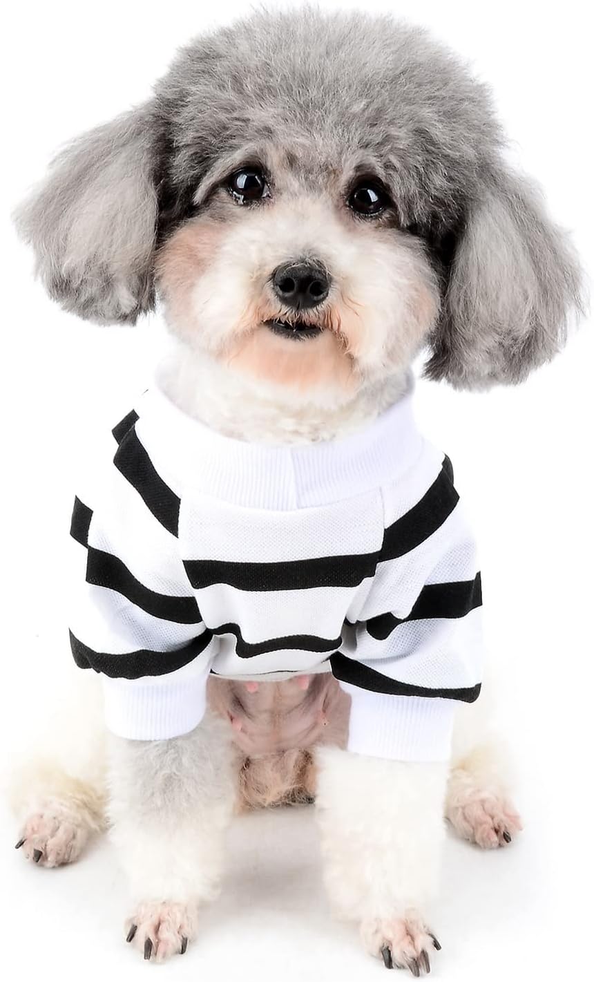 Zunea Dog Shirts for Small Dogs Summer Basic T-Shirt Striped Puppy Clothes Sequins Love Heart Sweatshirt Soft Cotton Short Sleeve Tee Shirt Pet Girl Boy Clothing Pullover Chihuahua Apparel Gray S