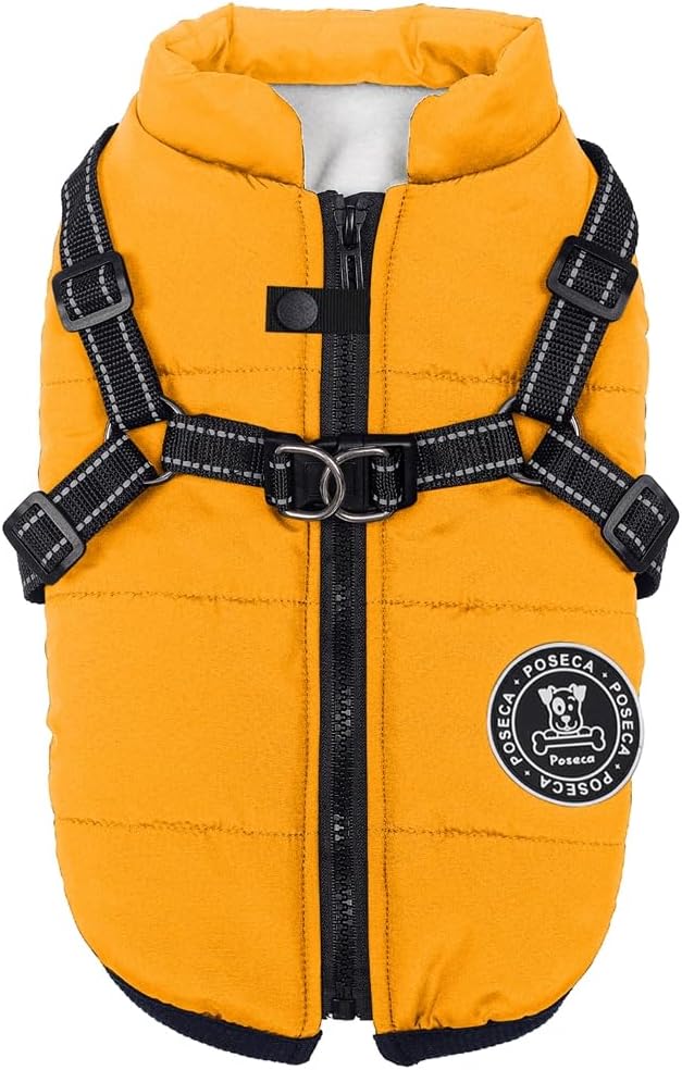 Poseca Dog Clothes for Small Dogs Dog Coat Waterproof Winter Jacket Warm Vest Dog Clothes Dog Coat Warm Winter Dog Jacket with Dog Harness for Small Medium Large Dogs