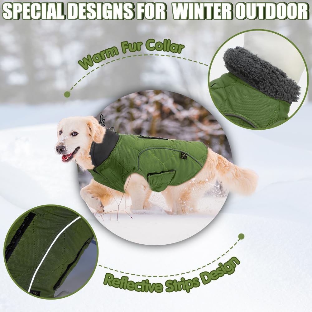 EMUST Winter Dog Coats, Fleece Dog Apparel for Cold Weather, British Style Windproof Warm Dog Jacket for Small Dog Coats for Winter, Dark Blue, XS