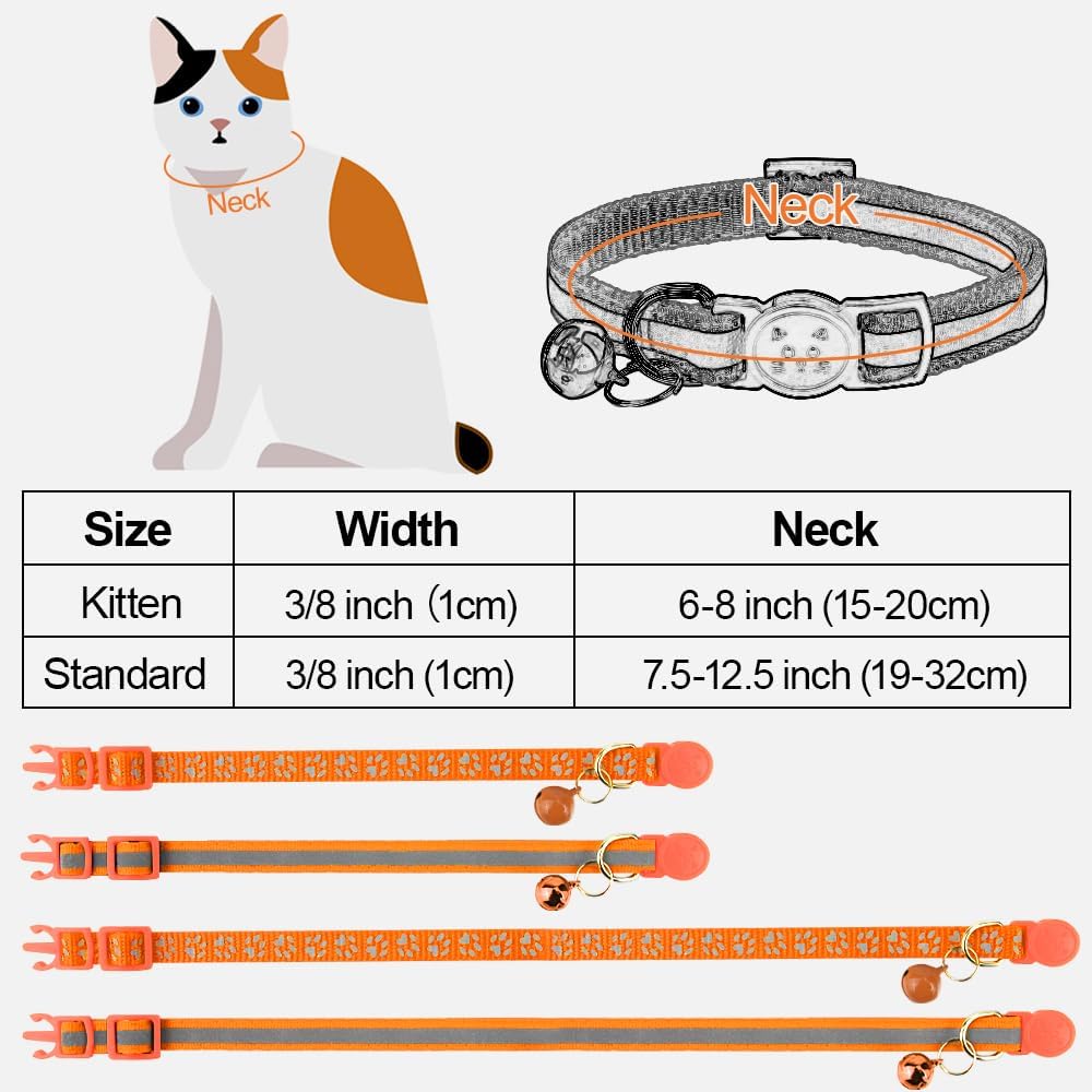 Taglory Reflective Cat Collar with Bell and | ObaPet