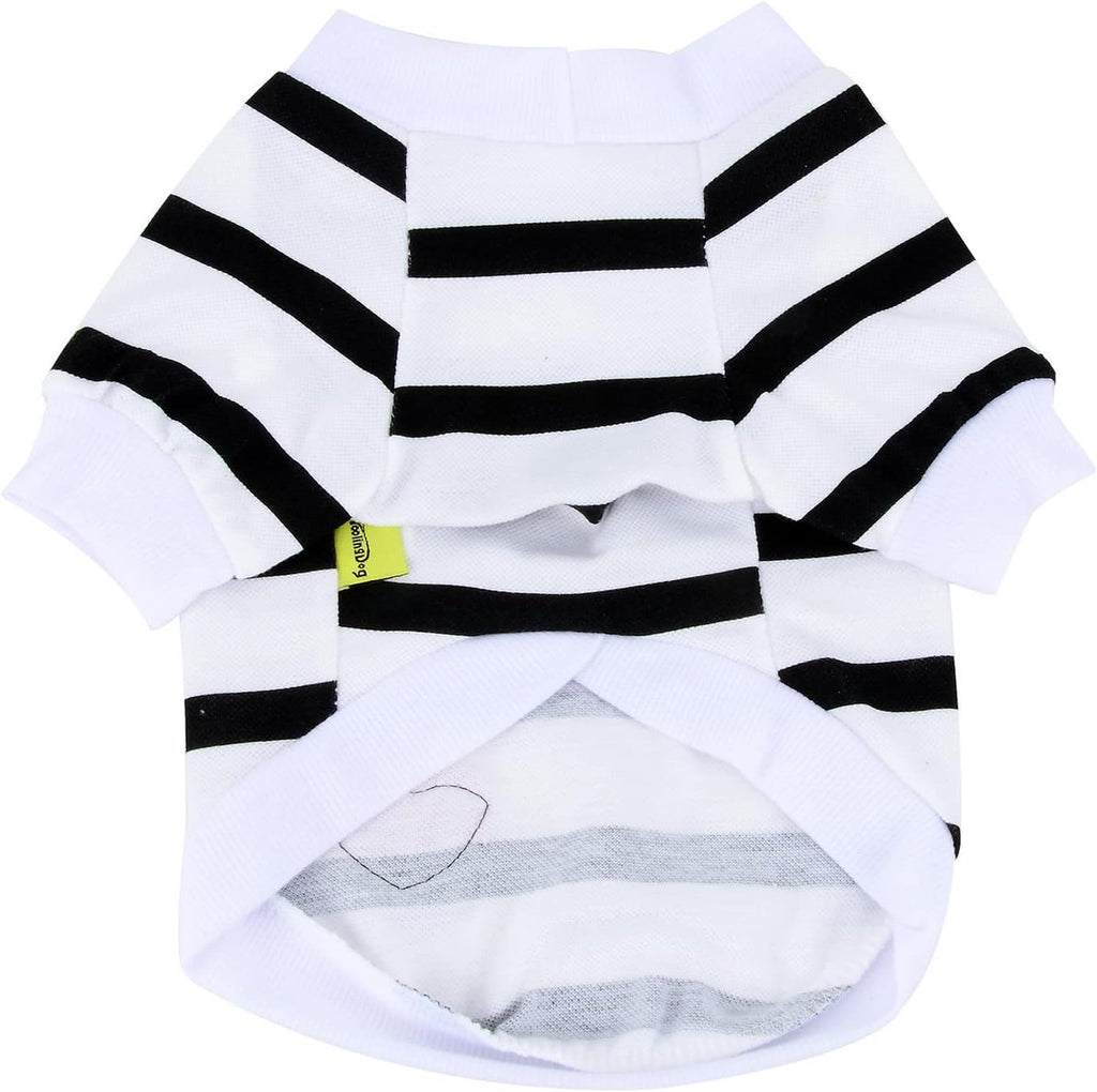 Zunea Dog Shirts for Small Dogs Summer Basic T-Shirt Striped Puppy Clothes Sequins Love Heart Sweatshirt Soft Cotton Short Sleeve Tee Shirt Pet Girl Boy Clothing Pullover Chihuahua Apparel Gray S