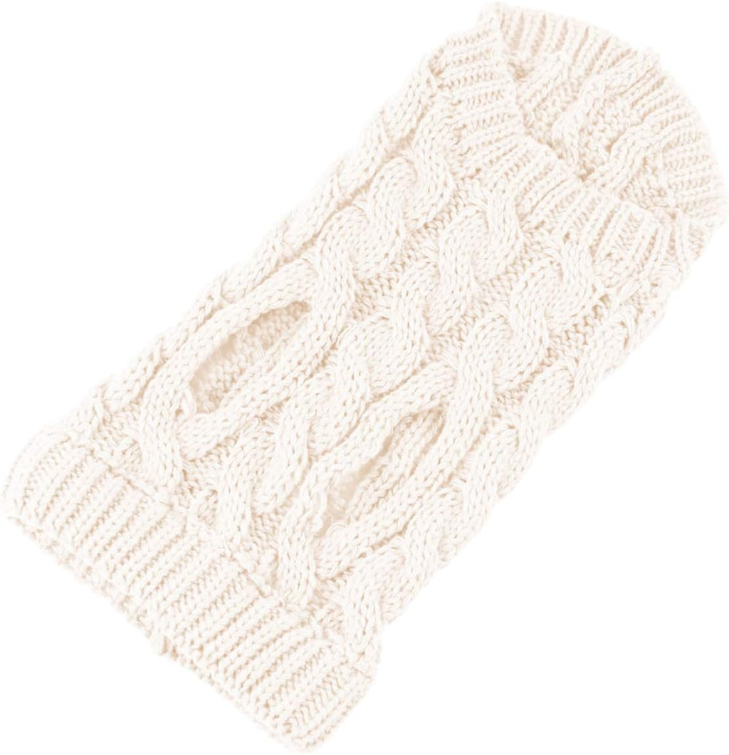 Pet Dog Turtleneck Knitting Sweater Coat Winter Warmer Thickening Pullover Knitwear Crochet Coat Clothes for Small Medium Large Dog Puppy Cat (M, Pink)
