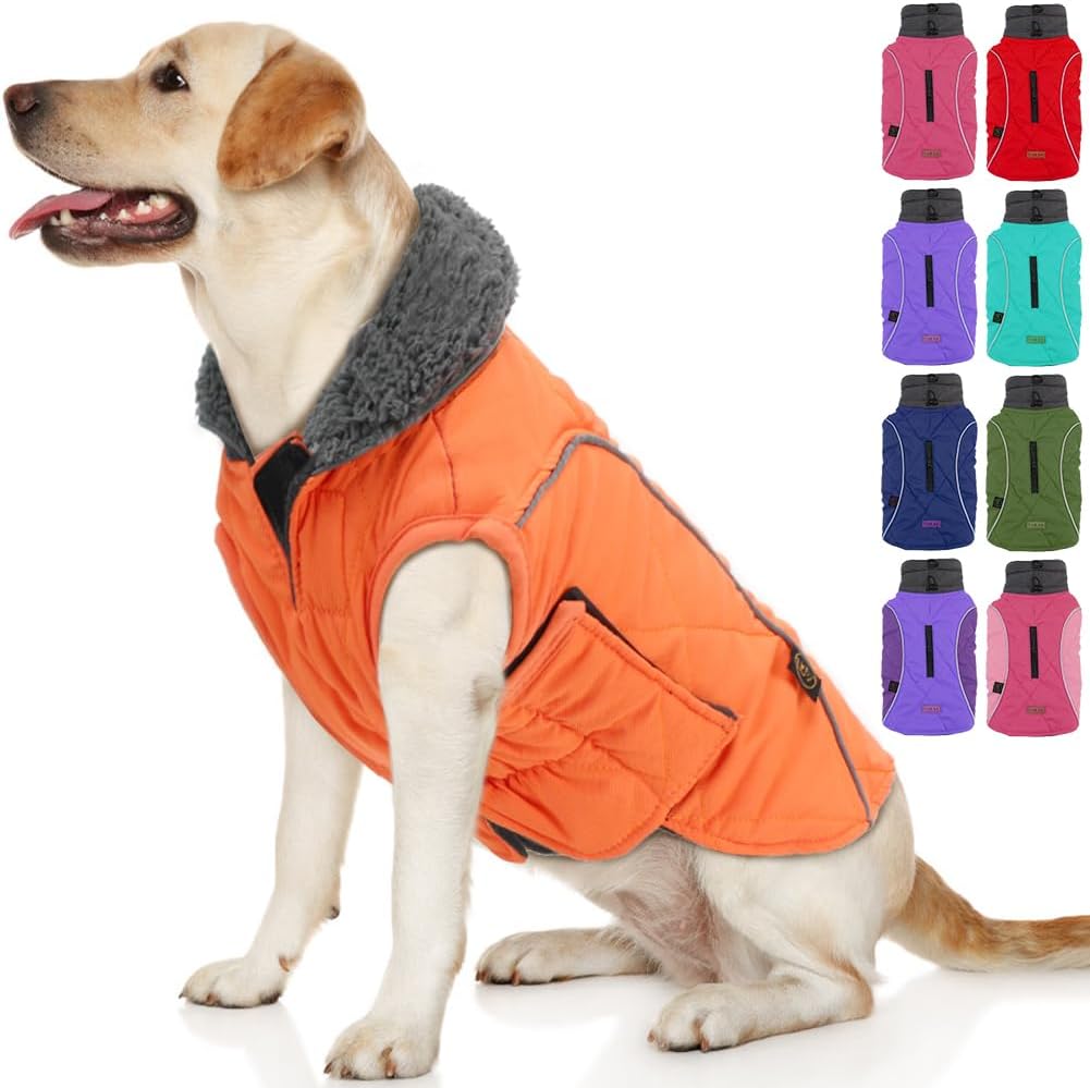 EMUST Winter Dog Coats, Fleece Dog Apparel for Cold Weather, British Style Windproof Warm Dog Jacket for Small Dog Coats for Winter, Dark Blue, XS