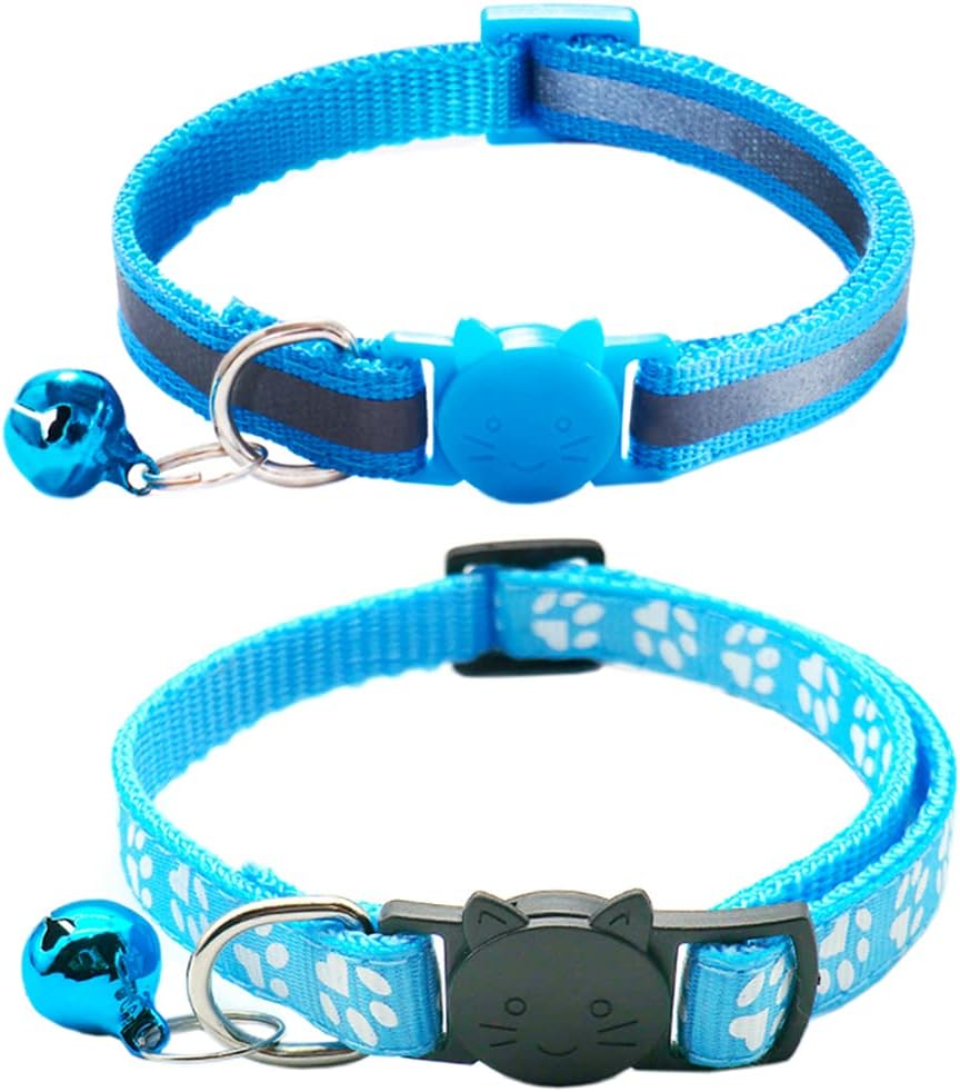 Qinao 2Pack Cat Collars Quick Release Reflective | ObaPet