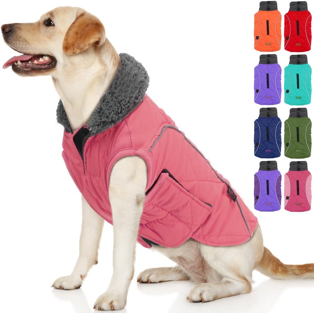 EMUST Winter Dog Coats, Fleece Dog Apparel for Cold Weather, British Style Windproof Warm Dog Jacket for Small Dog Coats for Winter, Dark Blue, XS