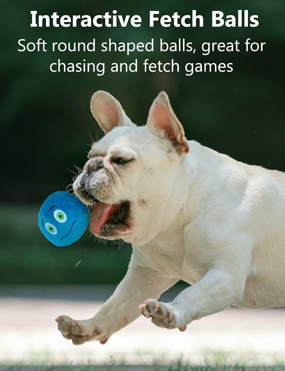 TONGKTAI Dog Toys, Soft Stuffed Plush Balls Pet Chew Squeake Toy, Interactive Fetch Play for Small Medium Pets (8 pack)
