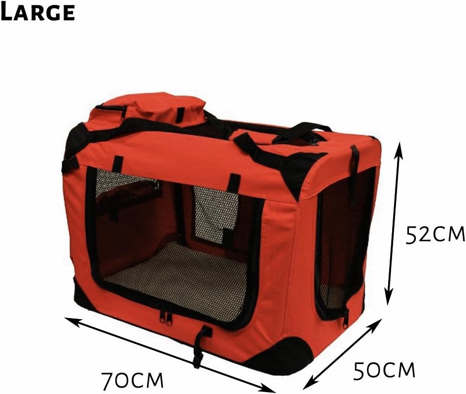 Petbarn Portable Soft Fabric Pet Carrier Folding Dog Cat Puppy Travel Transport Bag (Medium, Grey)