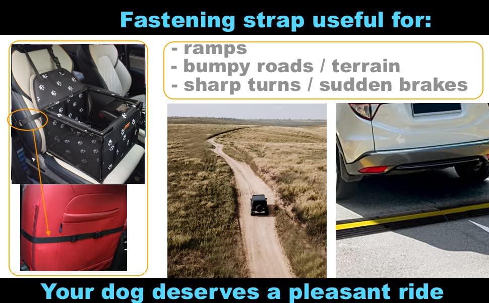 GoBuyer Waterproof Pet Dog Car Seat Booster Carrier with Seat Belt Harness Restraint for Puppy Cat Travel (Paw)