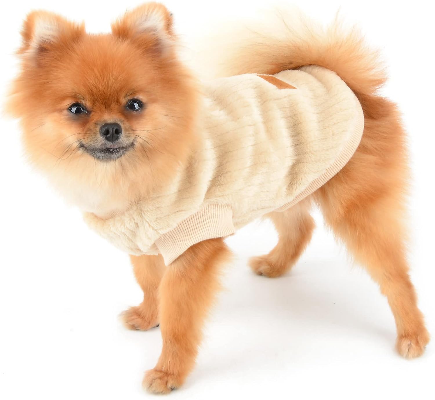 SMALLLEE_LUCKY_STORE Pet Ribbed Fleece Jumpers Pullover Sweatshirt for Small Dogs Cat,Puppy Yorkie Chihuahua Warm Sweater Winter Clothes