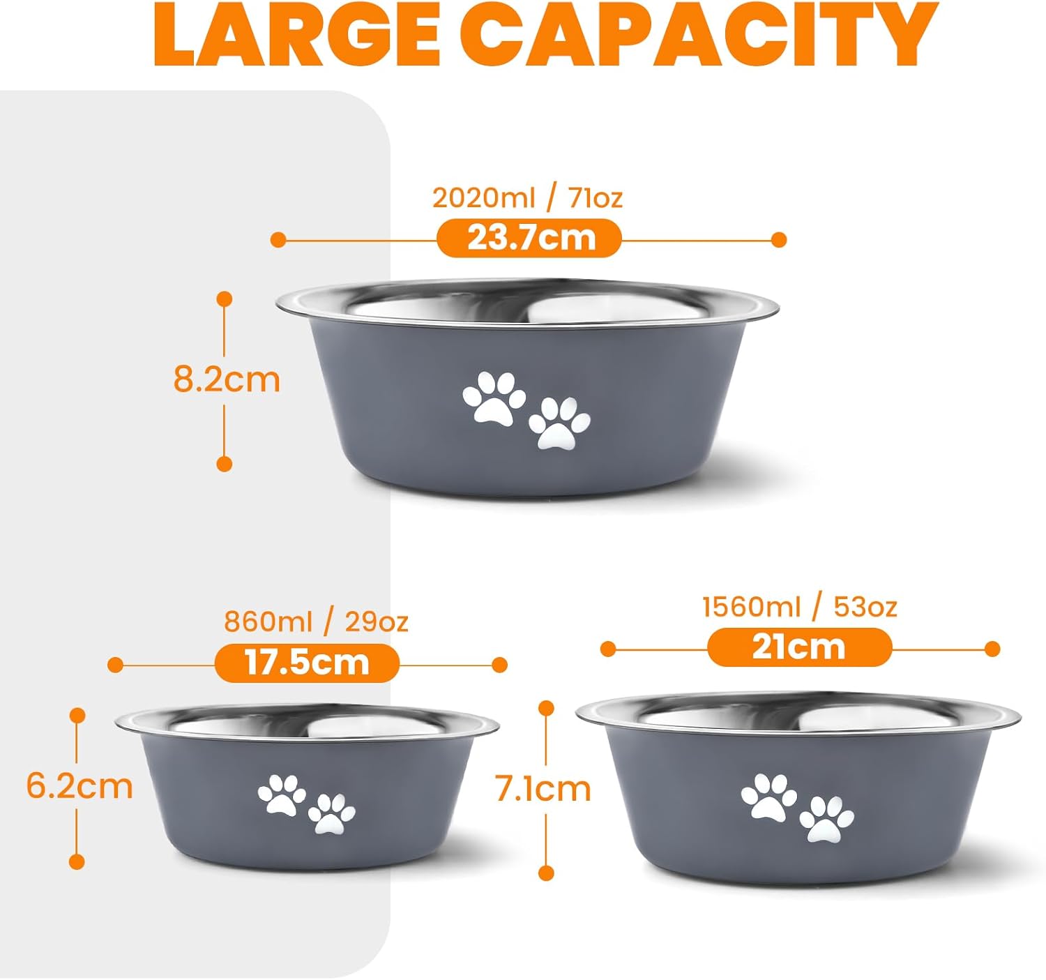 2 Pack Dog Bowls, Stainless Steel Dog Bowls with | ObaPet