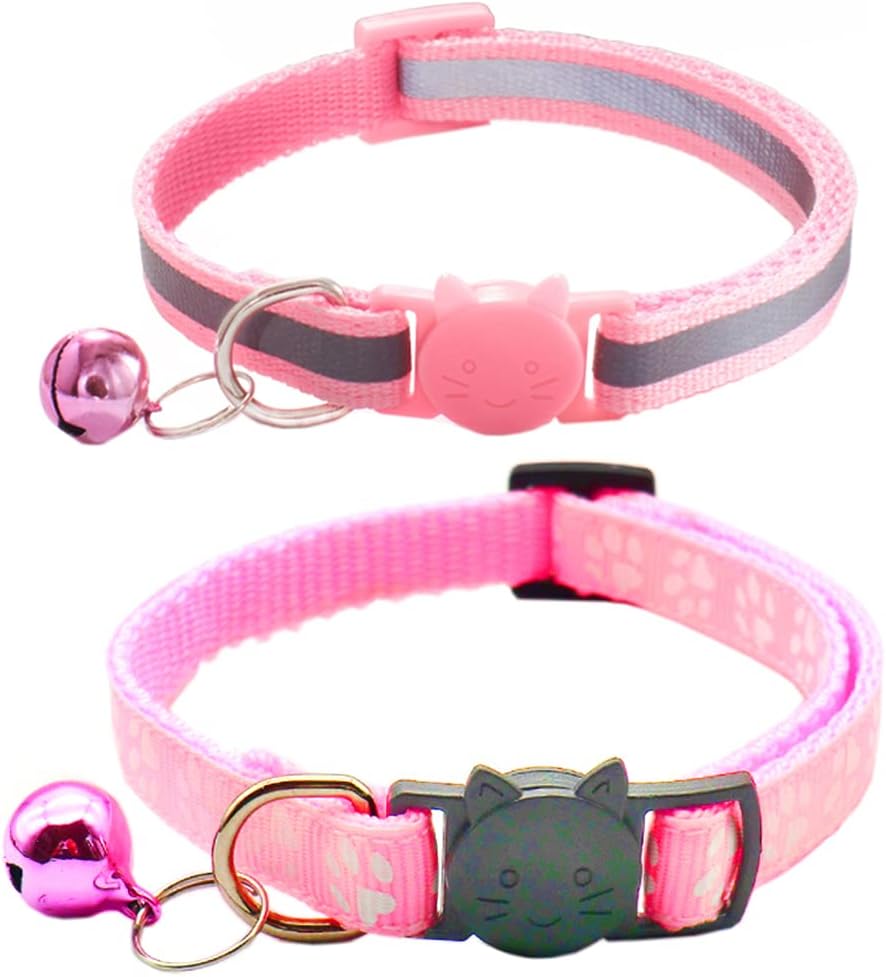 Qinao 2Pack Cat Collars Quick Release Reflective | ObaPet